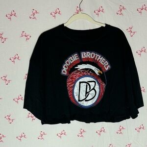 EARTHBOUND Black Graphic Crop Top